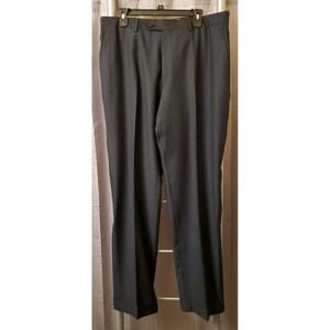 ANGELICO Mens Tapered Suit Trousers IT 56 Large W36 L33‎ Black Virgin Wool